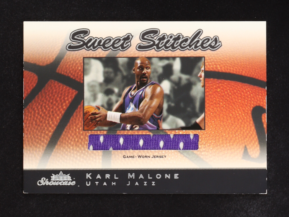 Karl Malone 2003-04 Fleer Sweet Stiches Memorabilia #SS-KM at PristineAuction.com Karl Malone 2003-04 Fleer Sweet Stiches Memorabilia #SS-KM at PristineAuction.com