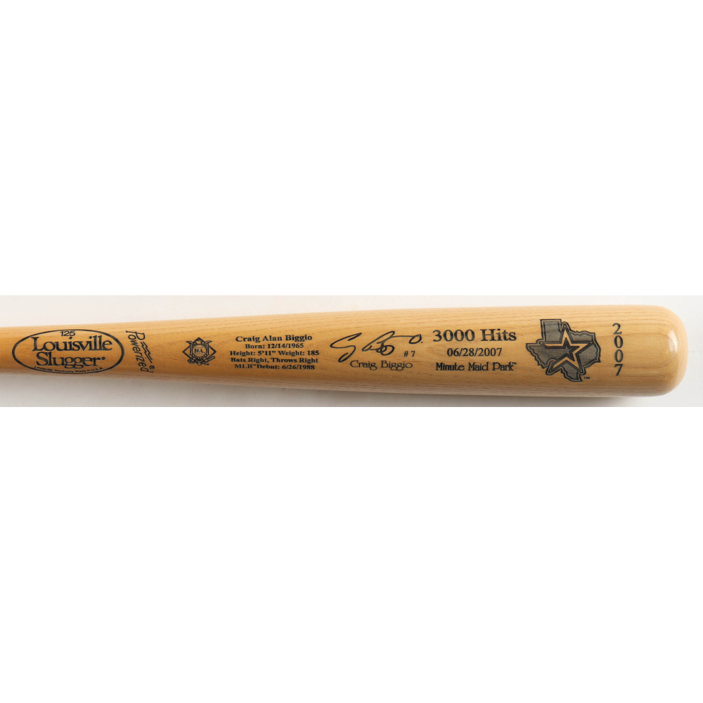 Craig Biggio LE Louisville Slugger 3,000 Hit Custom Engraved Baseball Bat at PristineAuction.com