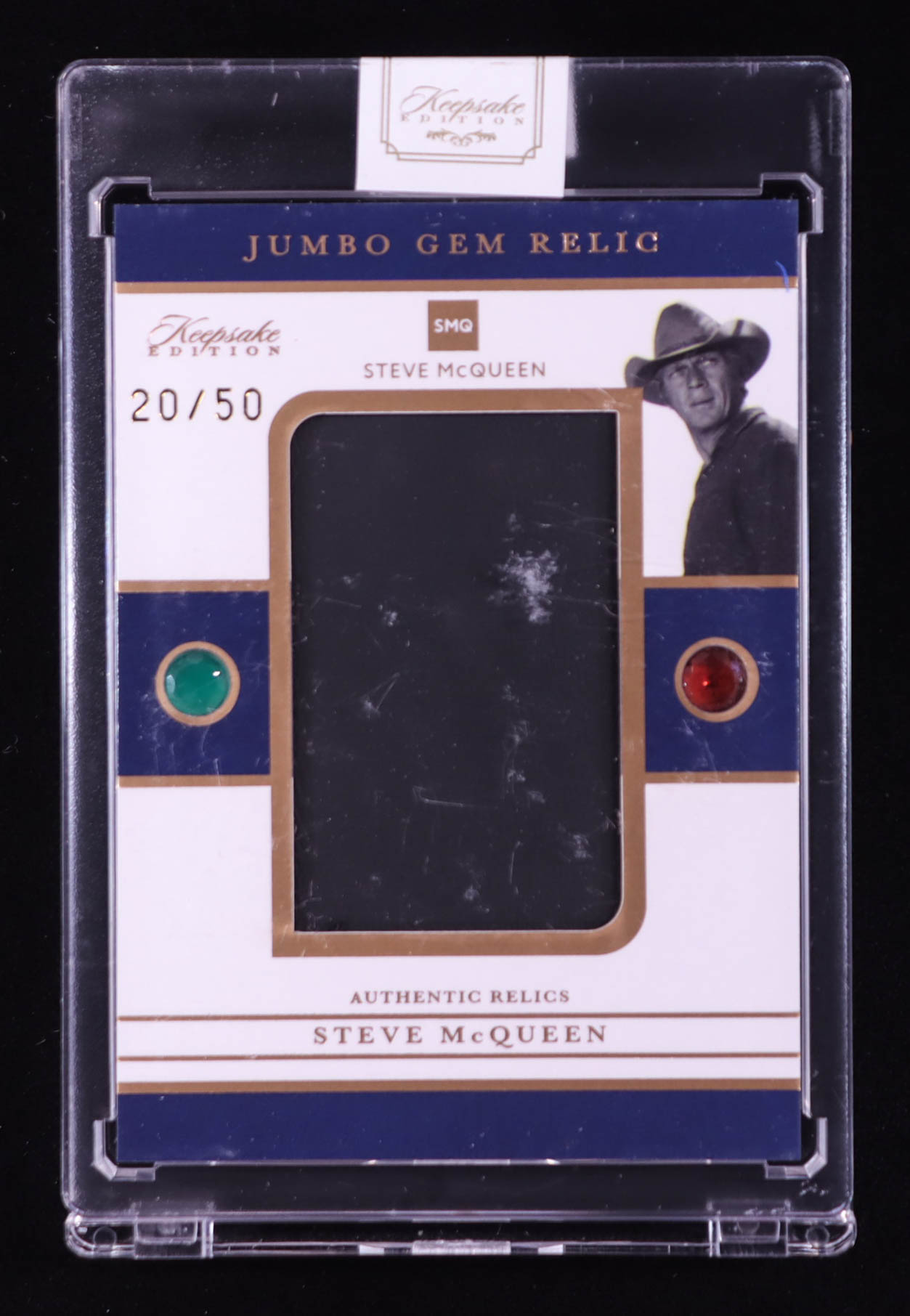 Steve McQueen 2025 Keepsake Edition Jumbo Gem Relics #92 #20/50 at PristineAuction.com Steve McQueen 2025 Keepsake Edition Jumbo Gem Relics #92 #20/50 at PristineAuction.com