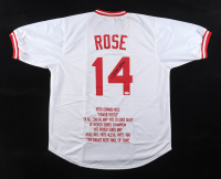 Pete Rose Signed Career Highlight Stat Jersey (JSA) at PristineAuction.com