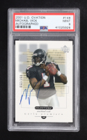 Michael Vick 2001 Upper Deck Ovation Rookie Autographs #149 RC #097/250 (PSA 9) at PristineAuction.com