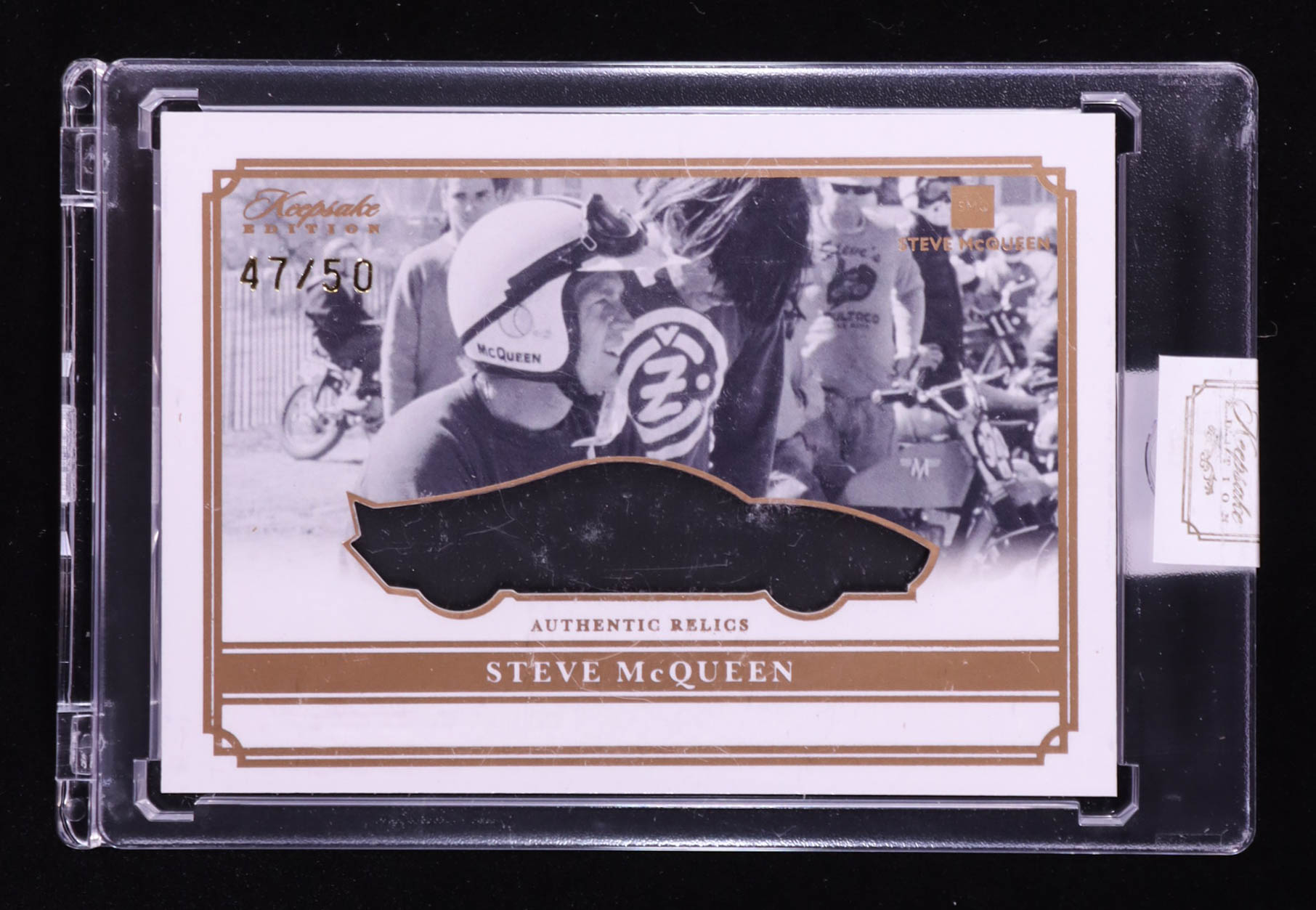 Steve McQueen 2025 Keepsake Edition Authentic Relics #142 #47/50 at PristineAuction.com Steve McQueen 2025 Keepsake Edition Authentic Relics #142 #47/50 at PristineAuction.com