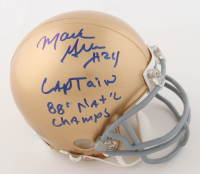 Mark Green Signed Notre Dame Fighting Irish Mini Helmet Inscribed "Captain '88 Nat'l Champs" (Beckett) at PristineAuction.com