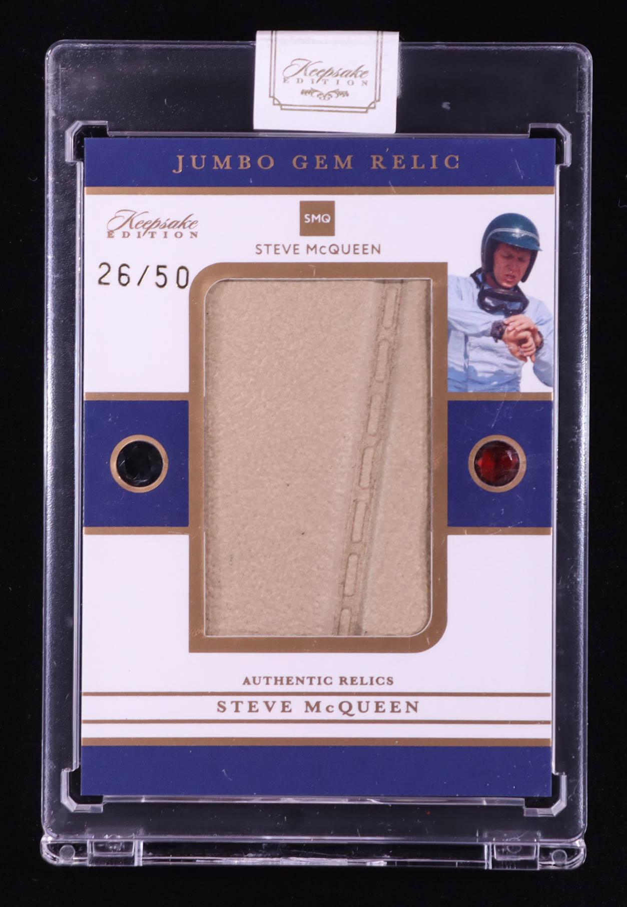 Steve McQueen 2025 Keepsake Edition Jumbo Gem Relics #104 #26/50 at PristineAuction.com Steve McQueen 2025 Keepsake Edition Jumbo Gem Relics #104 #26/50 at PristineAuction.com
