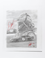 Dale Earnhardt Jr. Signed NASCAR LE 22x28 Lithograph Art Print by Artist Robb Scott #/300 (Dale Jr.) at PristineAuction.com