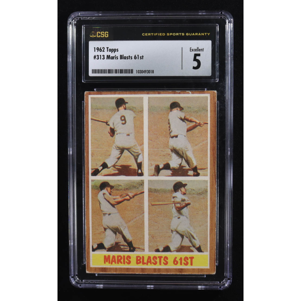Roger Maris 1962 Topps #313 IA (CSG 5) at PristineAuction.com