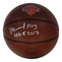 Bernard King Signed Knicks Logo Basketball Inscribed "HOF 2013" (Schwartz) at PristineAuction.com