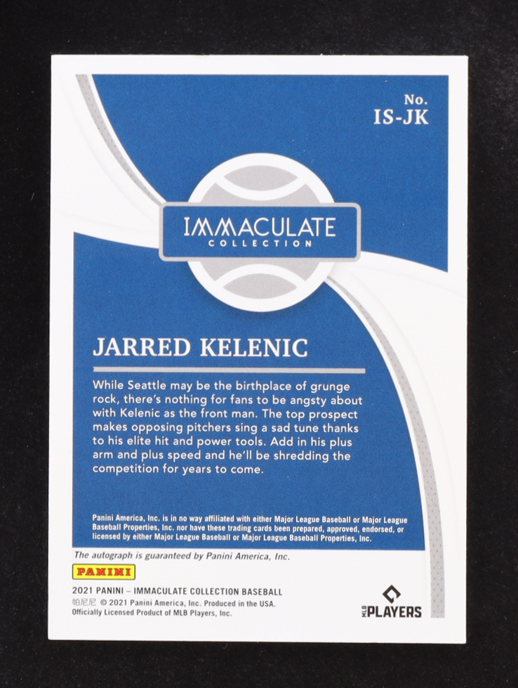 Jarred Kelenic 2021 Immaculate Collection Autographs #IS-JK RC #19/75 at PristineAuction.com Jarred Kelenic 2021 Immaculate Collection Autographs #IS-JK RC #19/75 at PristineAuction.com