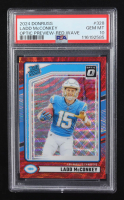 Ladd McConkey 2024 Donruss Optic Rated Rookies Preview Red Wave #328 RC (PSA 10) at PristineAuction.com