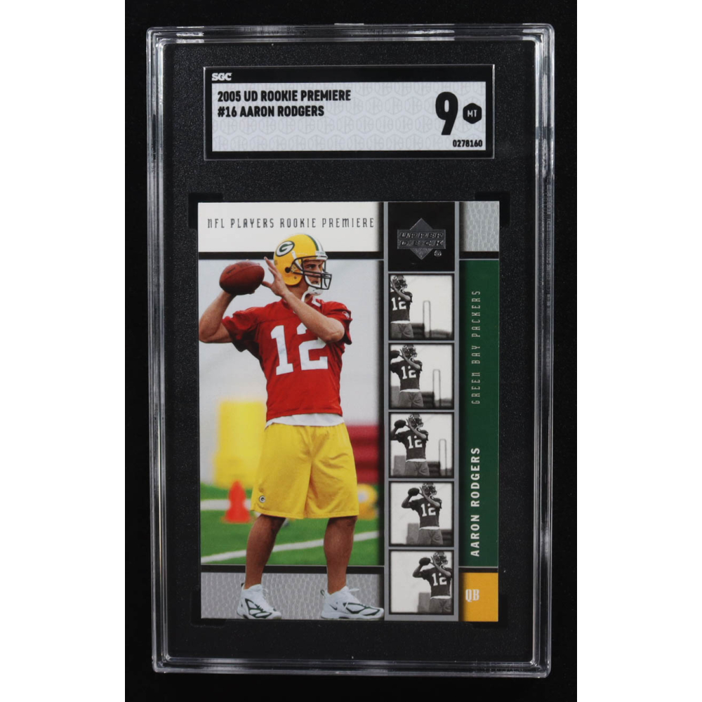 Aaron Rodgers 2005 Upper Deck Rookie Premiere #16 RC (SGC 9) at PristineAuction.com
