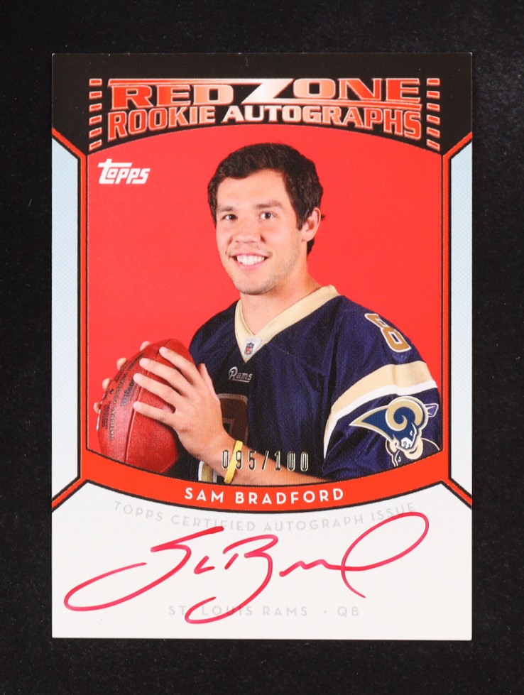 Sam Bradford 2010 Topps Red Zone Rookie Autographs #RXRA-SB RC #095/100 at PristineAuction.com Sam Bradford 2010 Topps Red Zone Rookie Autographs #RXRA-SB RC #095/100 at PristineAuction.com