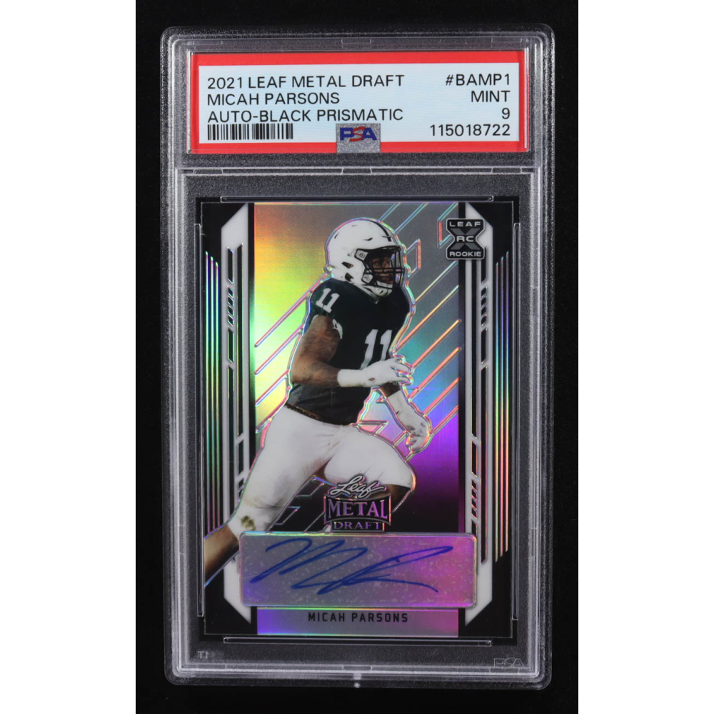 Micah Parsons 2021 Leaf Metal Draft Black #BAMP1 #02/15 RC (PSA 9) at PristineAuction.com