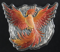 2024 Samoa $10 Phoenix 500g .999 Fine Silver Antiqued Colorized Coin w/ Crystals - Limited Mintage of 399 at PristineAuction.com