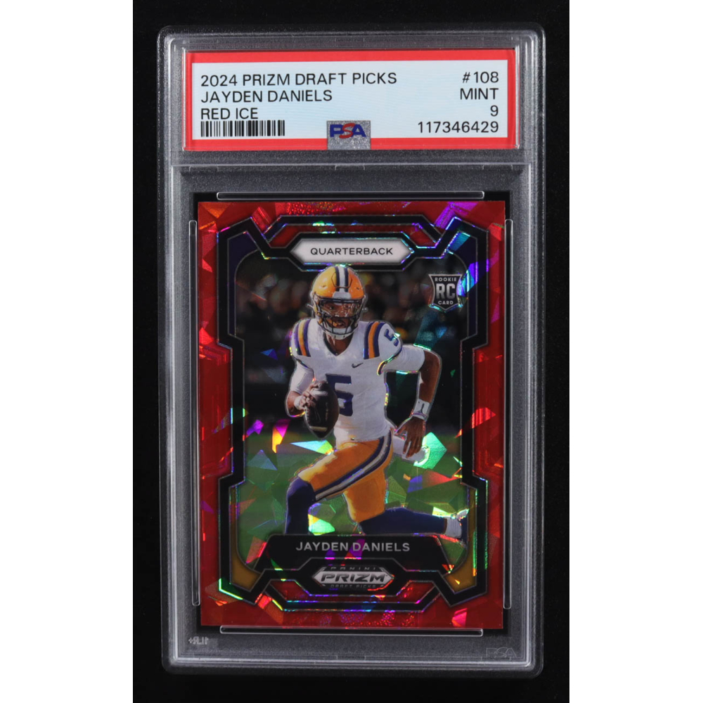 Jayden Daniels 2024 Panini Prizm Draft Picks Prizms Red Ice #108 RC (PSA 9) at PristineAuction.com