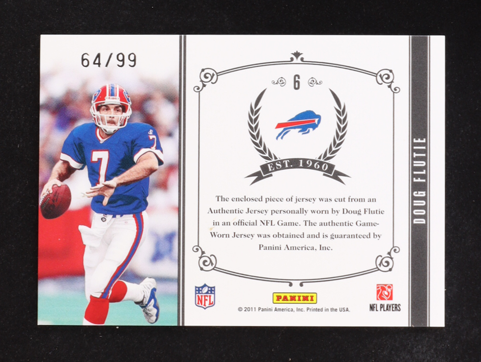 Doug Flutie 2011 Panini National Playoff Treasures Timeline #6 #64/99 at PristineAuction.com Doug Flutie 2011 Panini National Playoff Treasures Timeline #6 #64/99 at PristineAuction.com