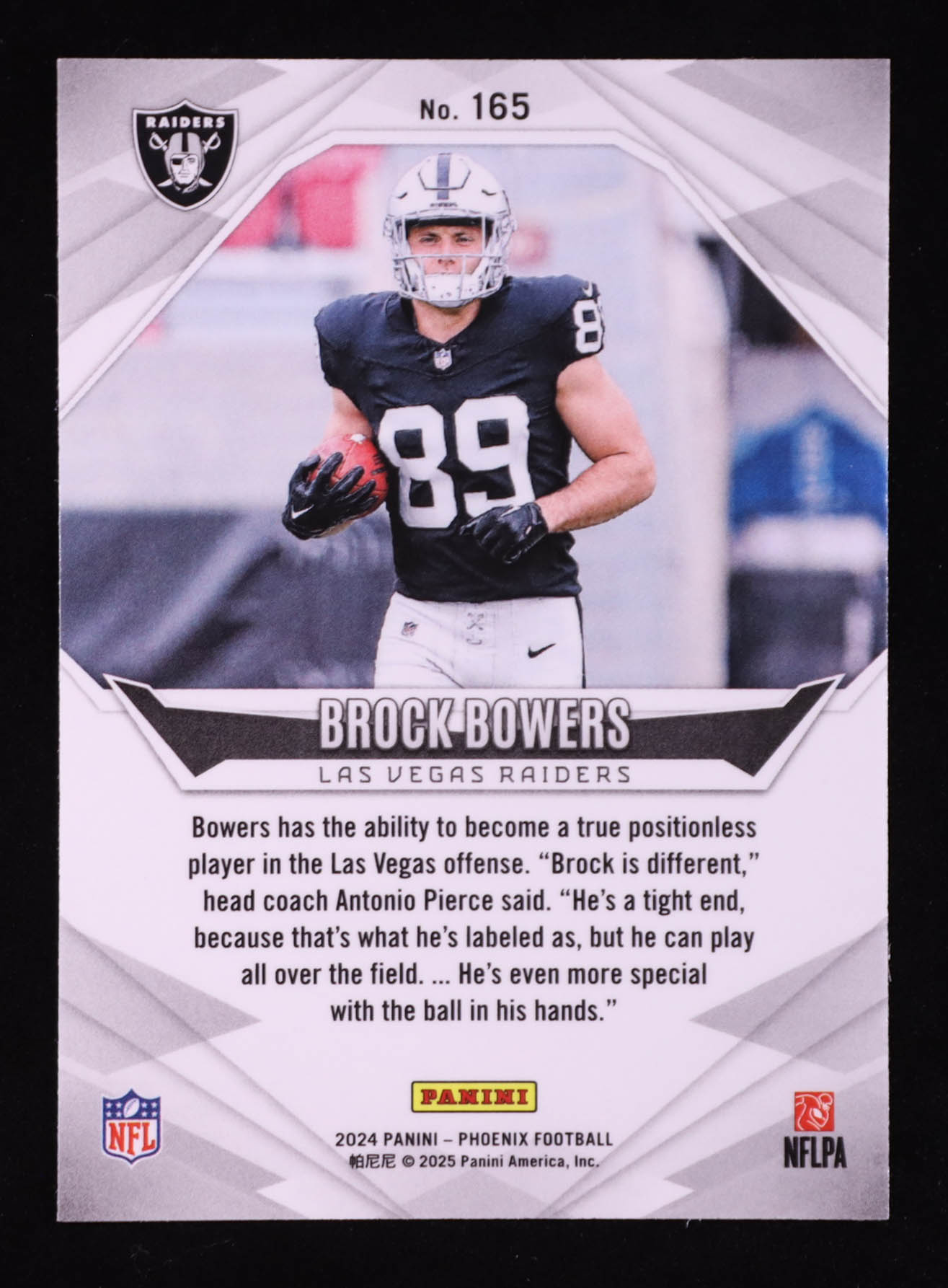 Brock Bowers 2024 Panini Phoenix Lazer #165 RC at PristineAuction.com Brock Bowers 2024 Panini Phoenix Lazer #165 RC at PristineAuction.com