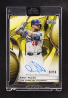 Andy Pages 2025 Topps Chrome Black Autographs Gold Mini-Diamond Refractors #CBAAPA #03/50 at PristineAuction.com