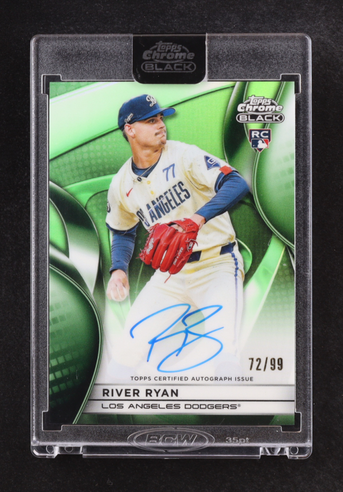 River Ryan 2025 Topps Chrome Black Autographs Green Refractors #CBARR RC #72/99