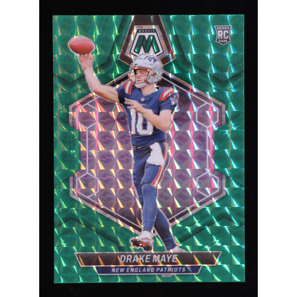 Drake Maye 2024 Panini Mosaic Mosaic Green #303 RC at PristineAuction.com