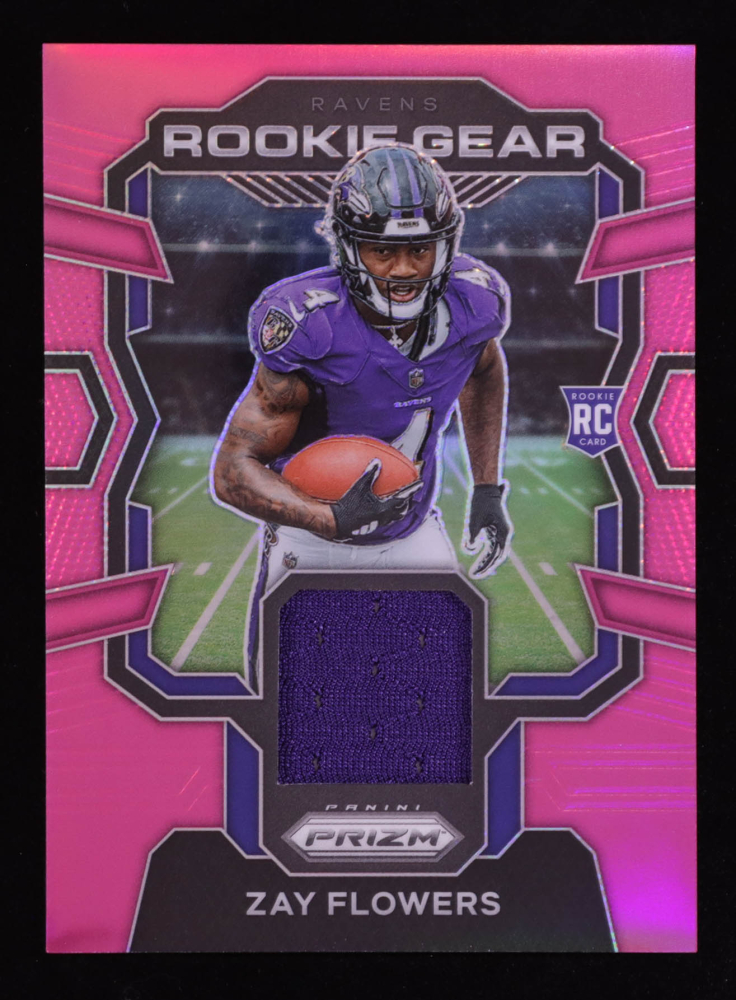 Zay Flowers 2023 Panini Prizm Rookie Gear Prizms Pink #13 RC