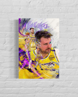 Luka Doncic Lakers Custom 14x20 Canvas at PristineAuction.com