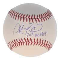 Steve Pearce Signed OML Baseball Inscribed "2018 WS MVP" (Schwartz) at PristineAuction.com