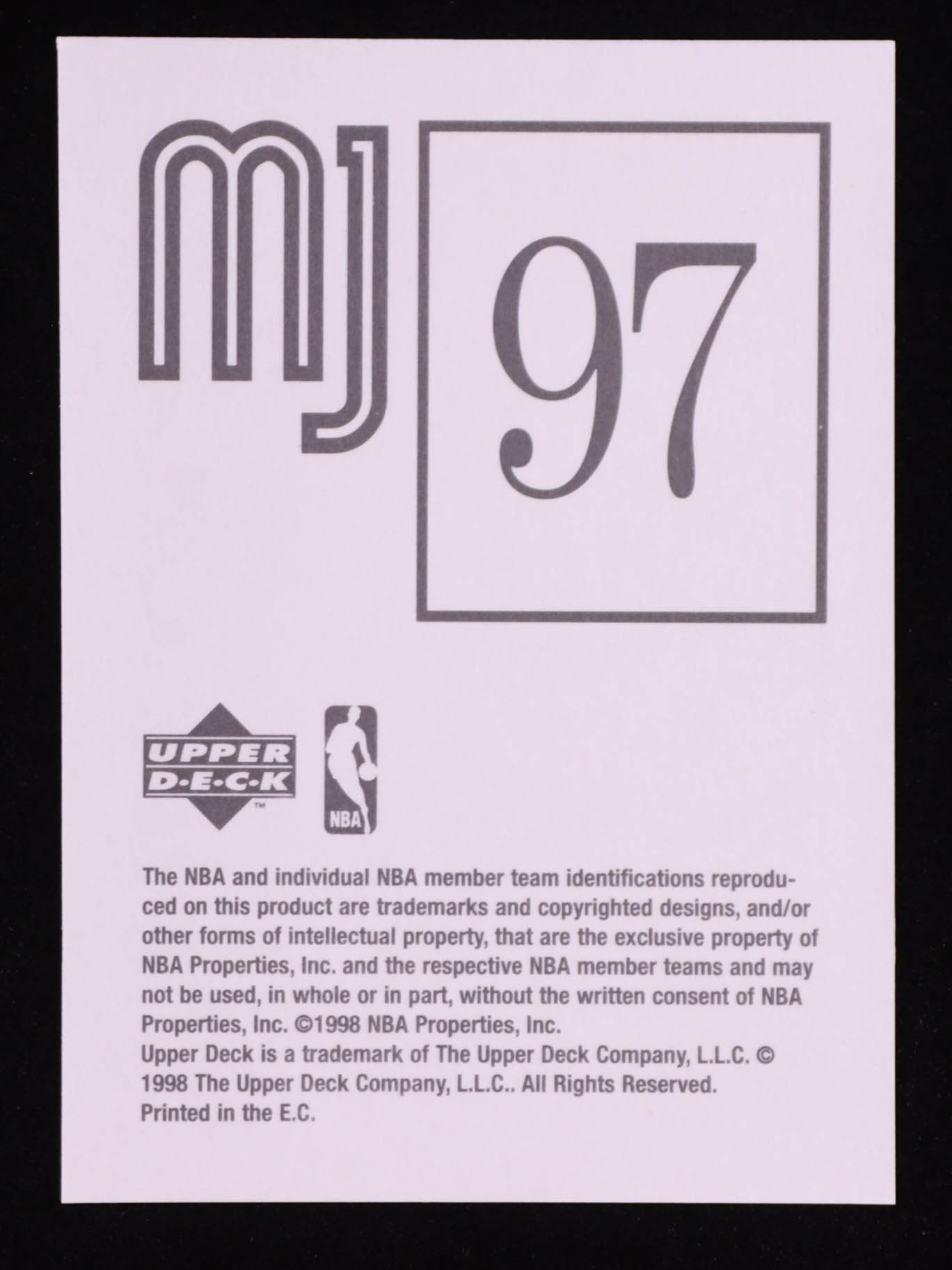 Michael Jordan 1998 Upper Deck MJ Sticker Collection #97 at PristineAuction.com Michael Jordan 1998 Upper Deck MJ Sticker Collection #97 at PristineAuction.com