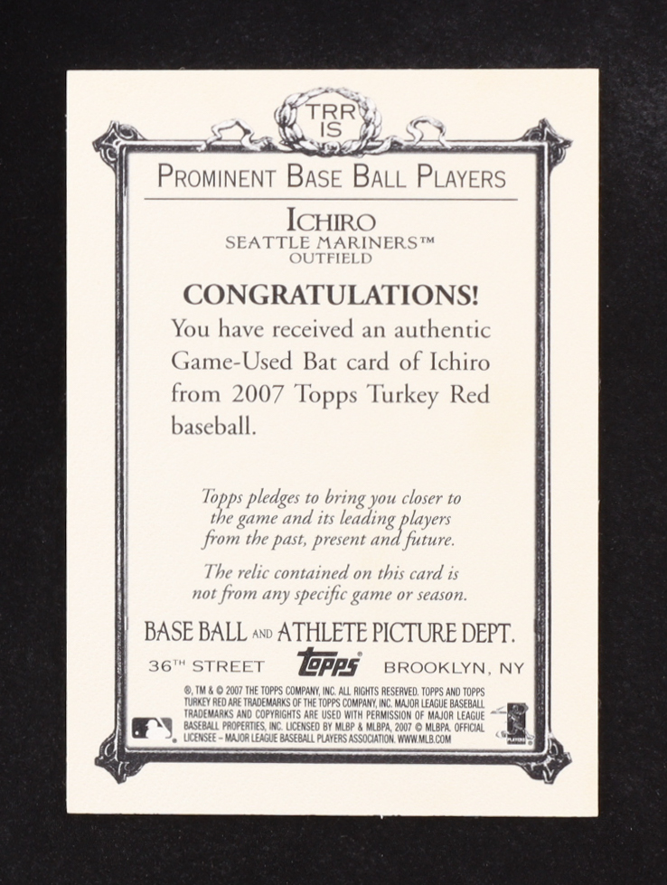 Ichiro Suzuki 2007 Topps Turkey Red #15 at PristineAuction.com Ichiro Suzuki 2007 Topps Turkey Red #15 at PristineAuction.com