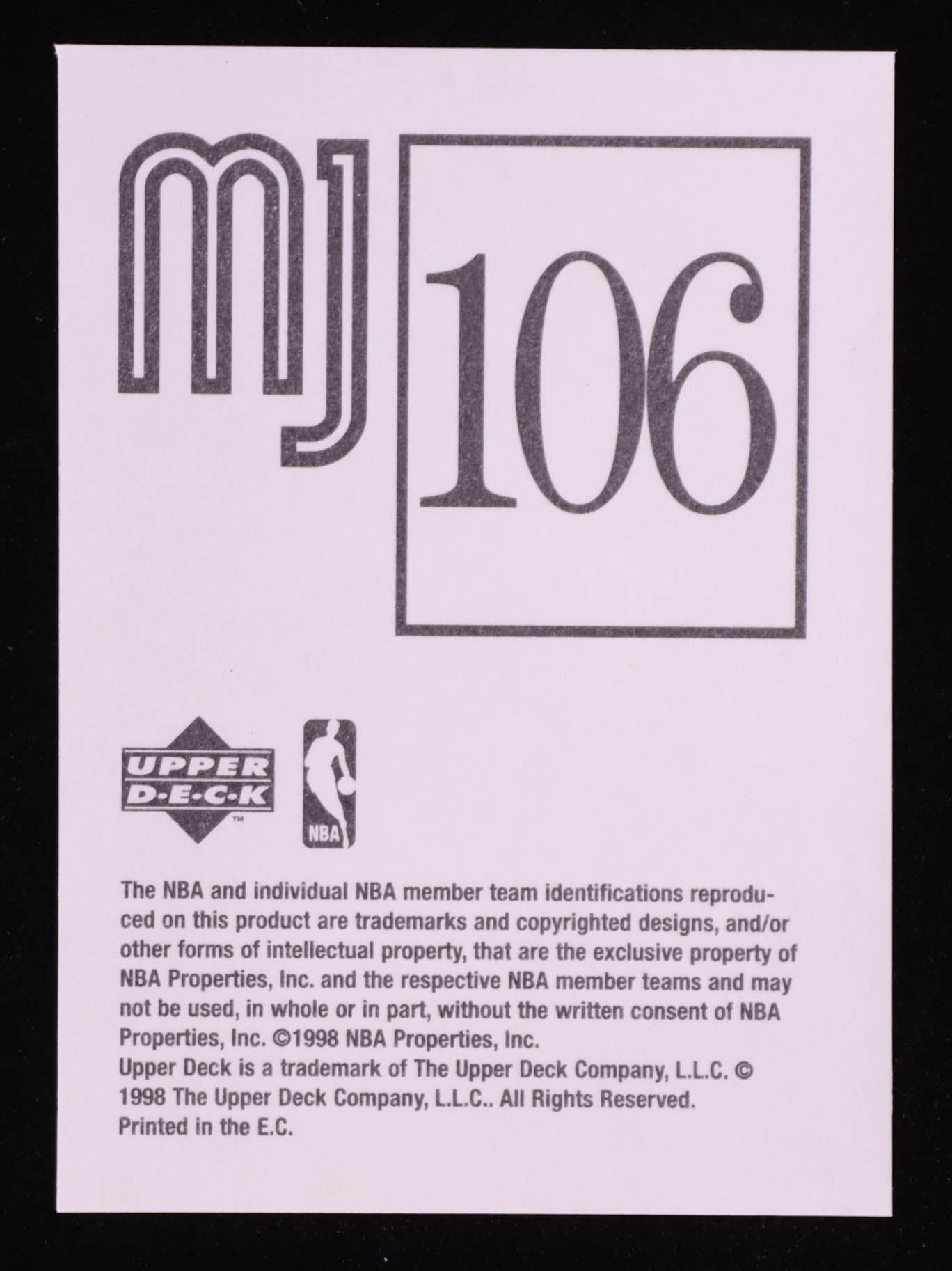 Michael Jordan 1998 Upper Deck MJ Sticker Collection #106 at PristineAuction.com Michael Jordan 1998 Upper Deck MJ Sticker Collection #106 at PristineAuction.com