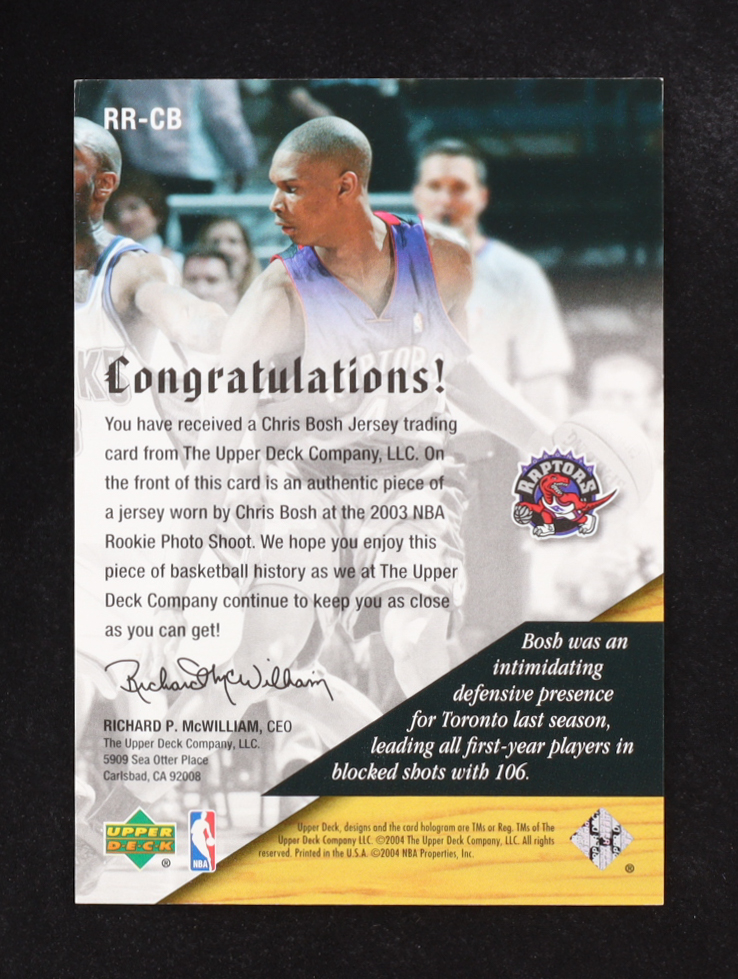 Chris Bosh 2004 Upper Deck Rookie Review #RR-CB RC at PristineAuction.com Chris Bosh 2004 Upper Deck Rookie Review #RR-CB RC at PristineAuction.com