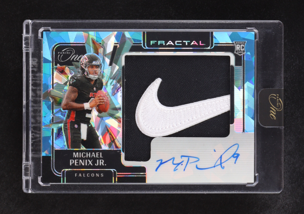 Michael Penix Jr. 2024 Panini One FOTL Rookie Fractal Patch Autographs Brand Logo #392 #1/5