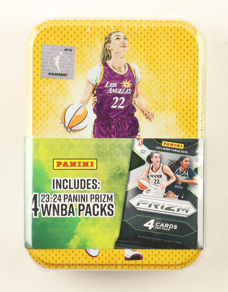 2024 Panini Prizm WNBA Championship Collection Basketball Tin with (4) Packs at PristineAuction.com 2024 Panini Prizm WNBA Championship Collection Basketball Tin with (4) Packs at PristineAuction.com