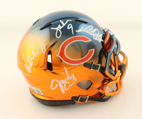 Bears Custom Chrome Speed Mini Helmet With Custom Visor Signed by (4) with Jim Covert, William Perry, Richarx Dent & Jim McMahon (Beckett & JSA) at PristineAuction.com