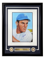 Yogi Berra Signed LE Yankees Custom Framed Gerry Dvorak Lithograph #/250 (PSA) at PristineAuction.com