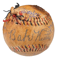 "The Sandlot" Babe Ruth Baseball Signed by (8) Including Tom Guiry, Chauncey Leopardi, Brandon Adams, Marty York With Character Inscriptions (Beckett) at PristineAuction.com