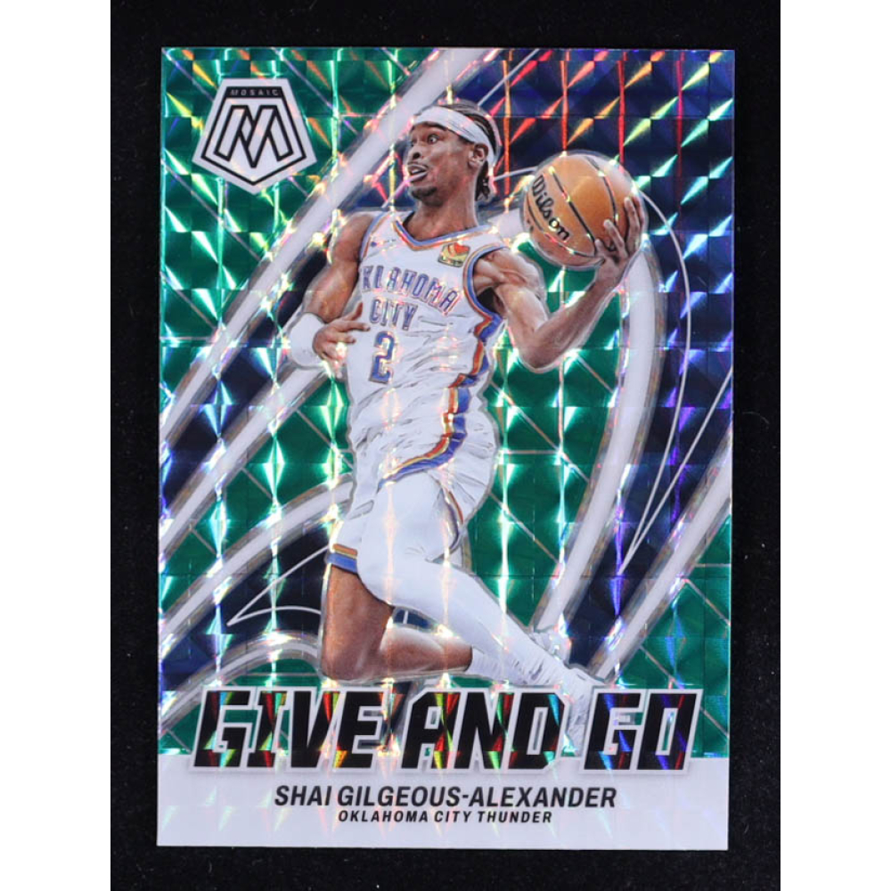 Shai Gilgeous-Alexander 2023-24 Panini Mosaic Give and Go Mosaic Green #5 at PristineAuction.com
