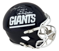 Lawrence Taylor Signed Giants Full-Size Throwback Alternate Speed Helmet Inscribed "LT Was A Bad M***********" (Beckett) at PristineAuction.com