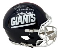 Lawrence Taylor Signed Giants Full-Size Authentic On-Field Throwback Alternate Speed Helmet Inscribed "LT Was A Bad M***********" (Beckett) at PristineAuction.com