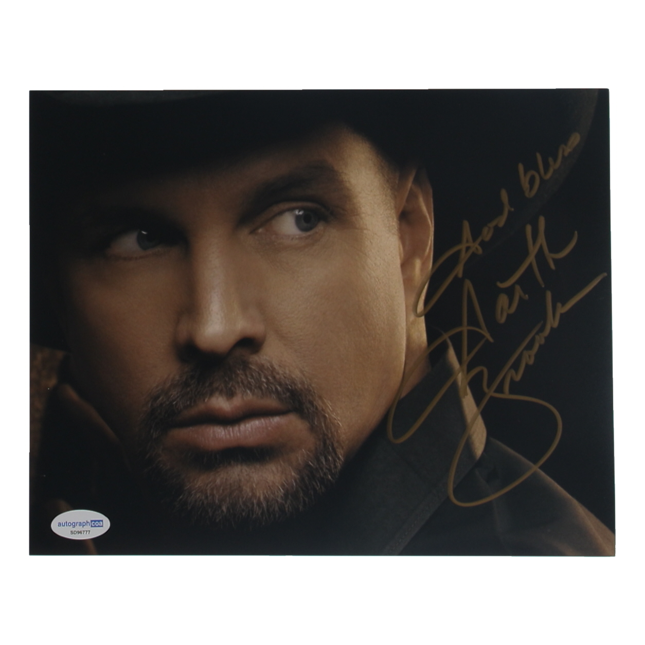 Garth Brooks Signed 8x10 Photo Inscribed "God Bless" (ACOA) at PristineAuction.com Garth Brooks Signed 8x10 Photo Inscribed "God Bless" (ACOA) at PristineAuction.com
