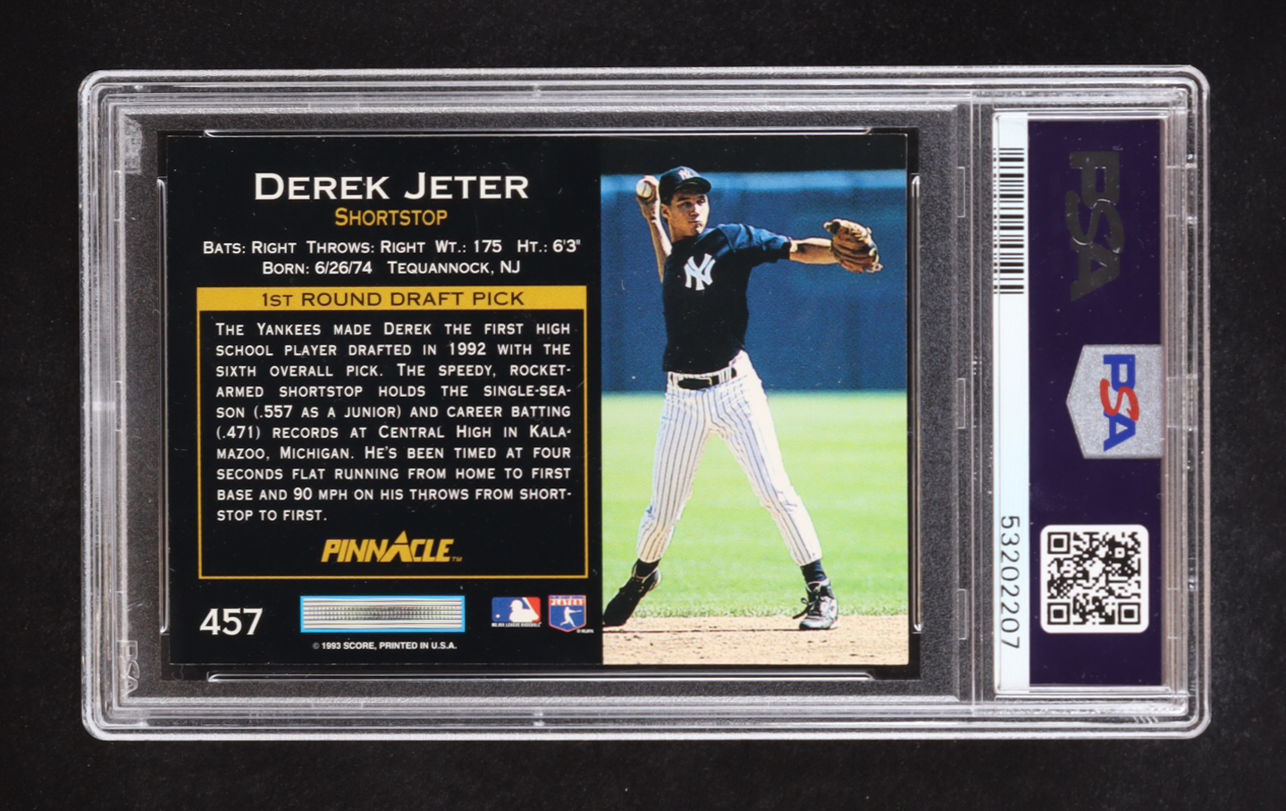 Derek Jeter 1993 Pinnacle #457 RC (PSA 8) | Pristine Auction