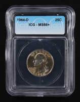 1964-D Washington Quarter (ICG MS66+) at PristineAuction.com