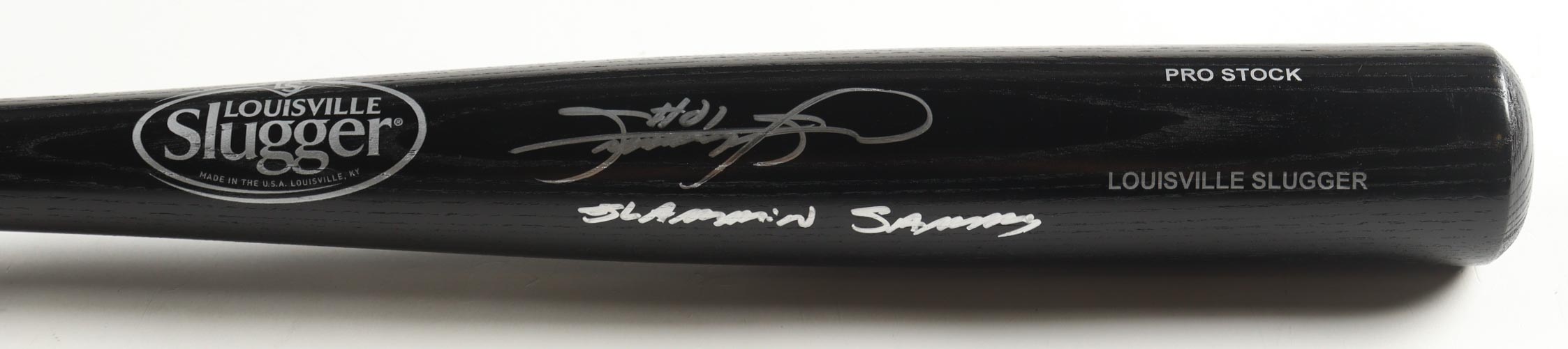 Sammy Sosa Signed Louisville Slugger Baseball Bat Inscribed "Slammin Sammy" (Schwartz) at PristineAuction.com Sammy Sosa Signed Louisville Slugger Baseball Bat Inscribed "Slammin Sammy" (Schwartz) at PristineAuction.com