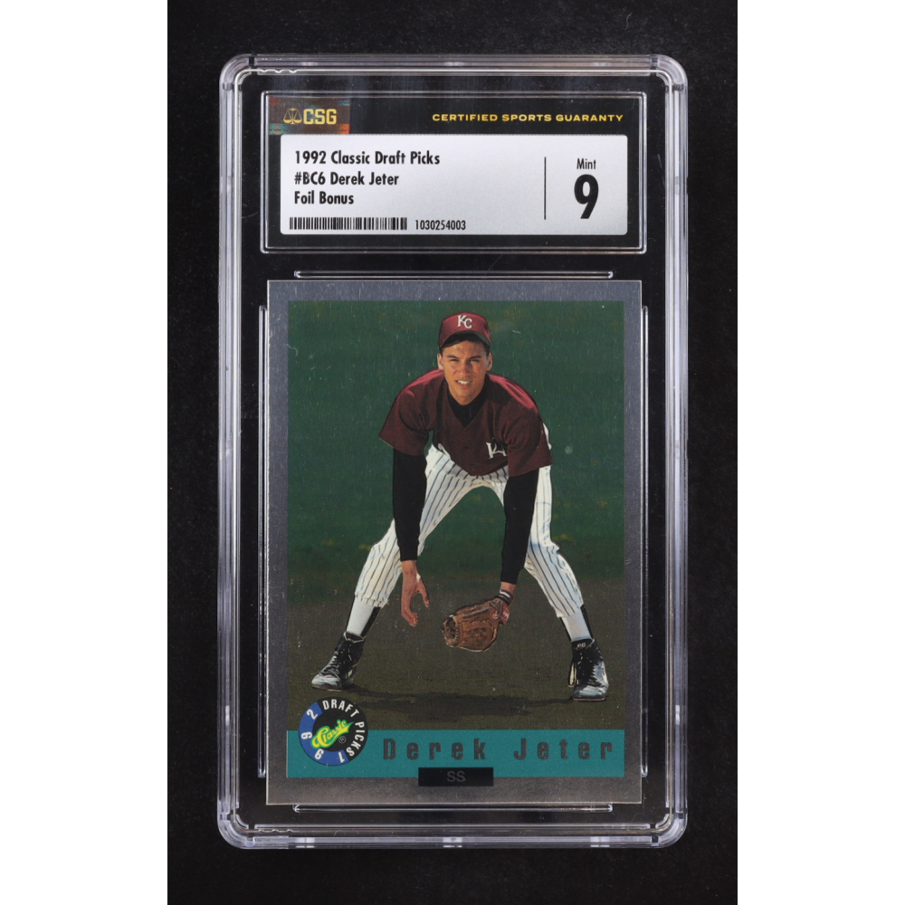 Derek Jeter 1992 Classic Draft Picks Foil Bonus #BC6 RC (CSG 9) at PristineAuction.com Derek Jeter 1992 Classic Draft Picks Foil Bonus #BC6 RC (CSG 9) at PristineAuction.com