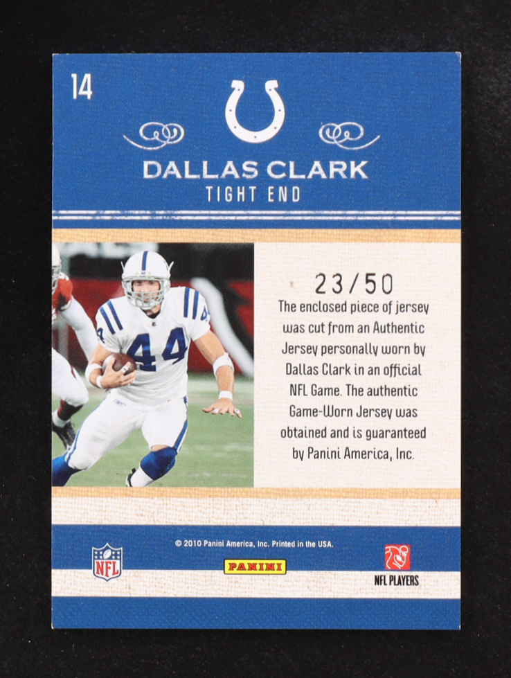 Dallas Clark 2010 Panini Dress Code Classics #14 #23/50 at PristineAuction.com Dallas Clark 2010 Panini Dress Code Classics #14 #23/50 at PristineAuction.com