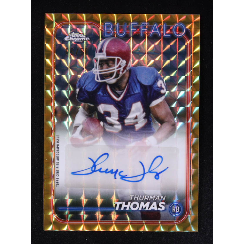 Thurman Thomas 2024 Topps Chrome Autographs Gold Geometric Refractors #BATTH #5/50 at PristineAuction.com
