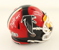 Bijan Robinson & Drake London Signed Falcons Custom Speed Mini Helmet with Custom Visor (Beckett) at PristineAuction.com