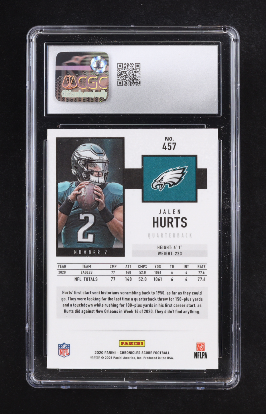 Jalen Hurts 2020 Score #457 RC (CGC 9) at PristineAuction.com Jalen Hurts 2020 Score #457 RC (CGC 9) at PristineAuction.com