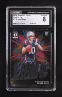 Drake Maye 2024 Donruss Optic Light it Up #7 RC (CGC 8) at PristineAuction.com