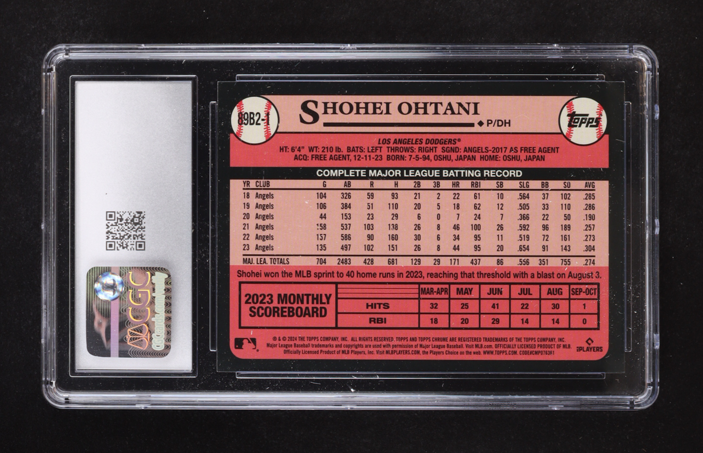 Shohei Ohtani 2024 Topps '89 Topps Series 2 Foil #89B21 (CGC 8.5) at PristineAuction.com Shohei Ohtani 2024 Topps '89 Topps Series 2 Foil #89B21 (CGC 8.5) at PristineAuction.com