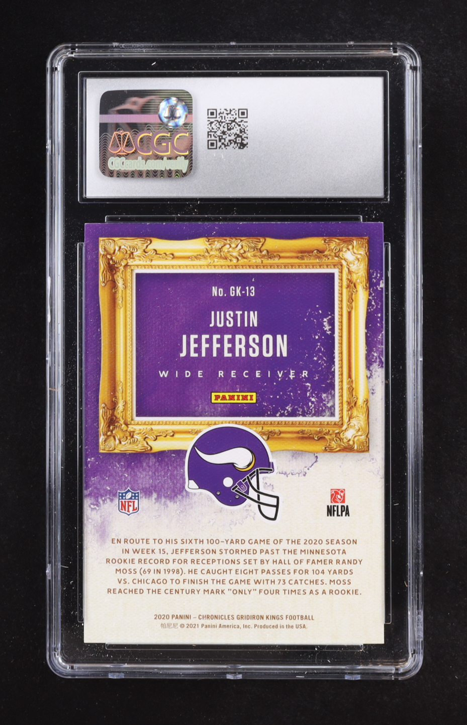 Justin Jefferson 2020 Gridiron Kings #13 RC (CGC 10) at PristineAuction.com Justin Jefferson 2020 Gridiron Kings #13 RC (CGC 10) at PristineAuction.com